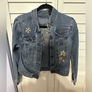 Floral detailed Jean jacket
